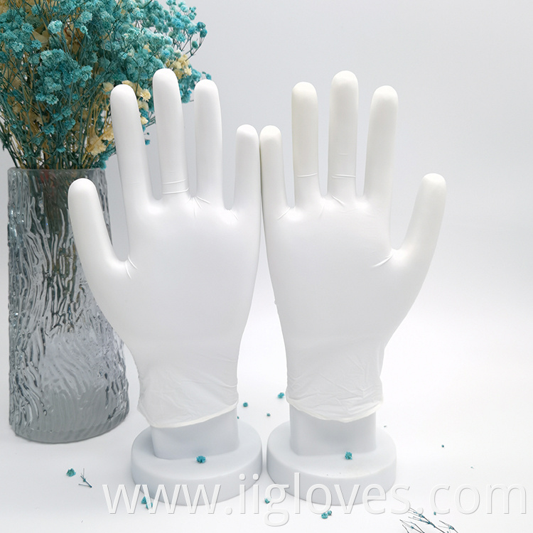 Household Safety Protective Working White Color High Quality Nitrile Gloves White Nitrile Gloves